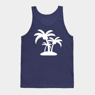 White Coconut Tree Summer Tropic Design Tank Top